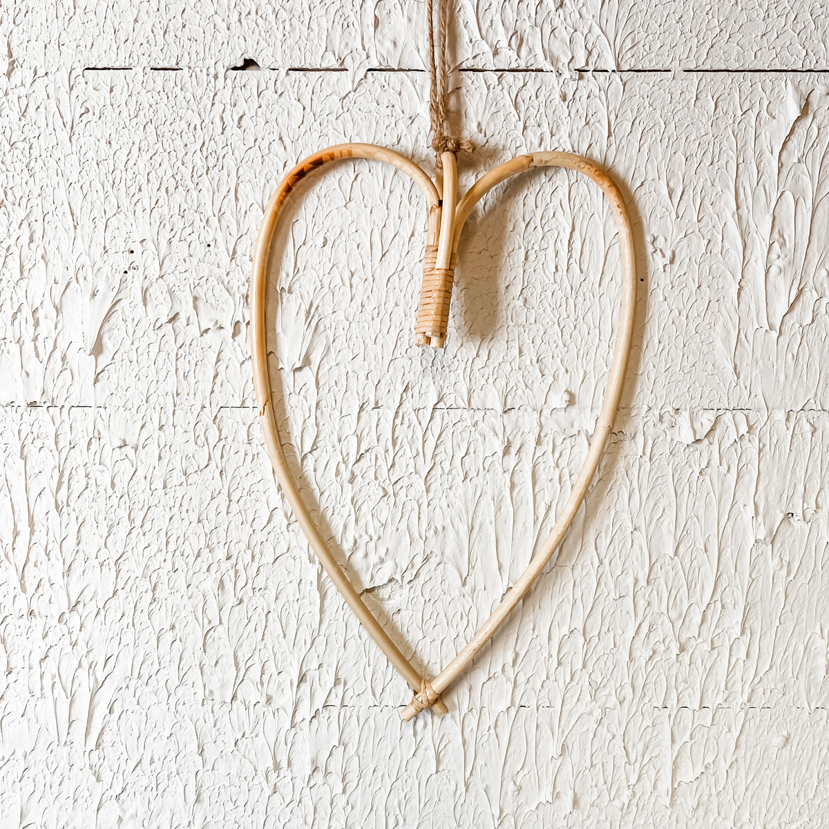 Handmade Rattan Heart Ornaments Rustic Barn CT