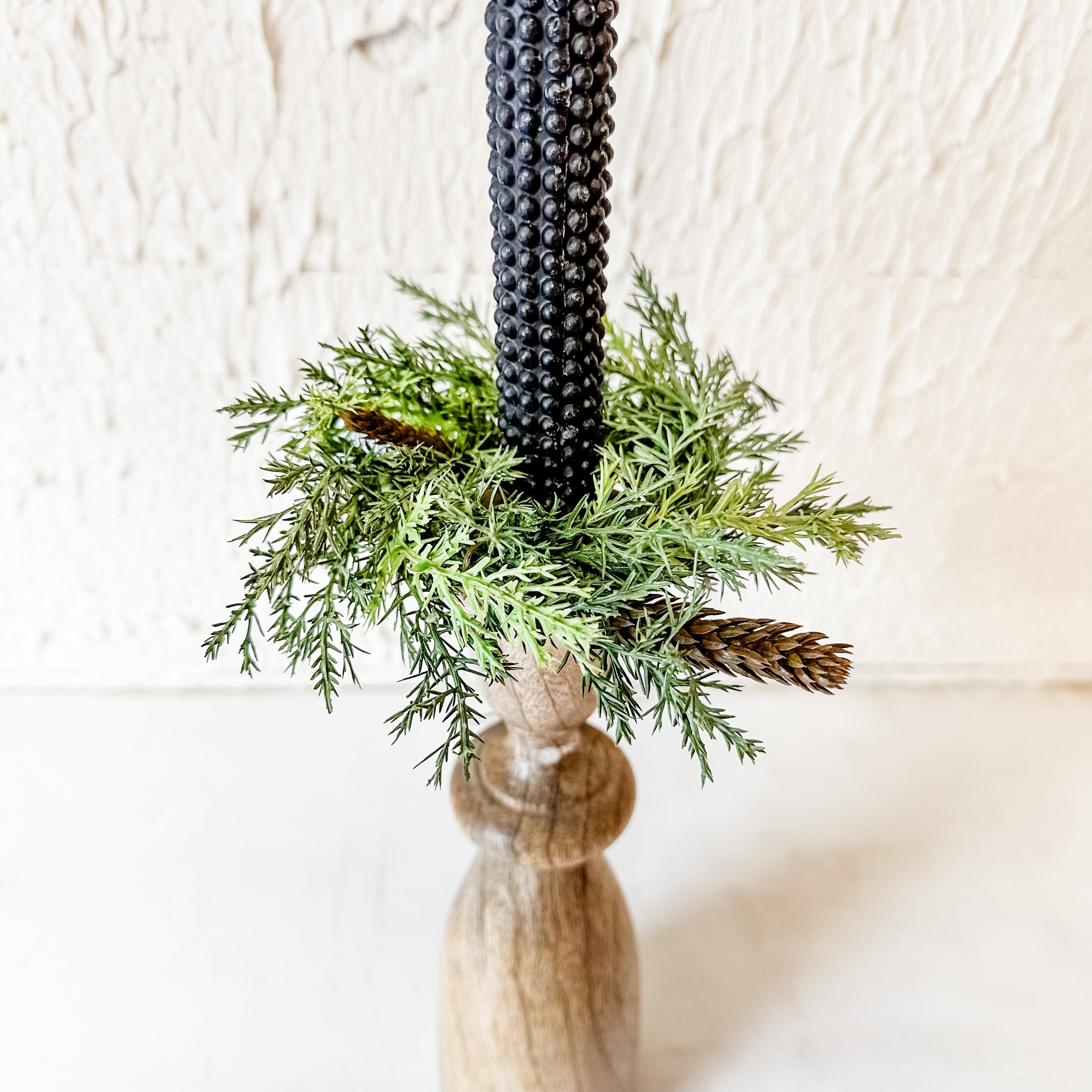 prickly pine taper candle ring the rustic barn ct