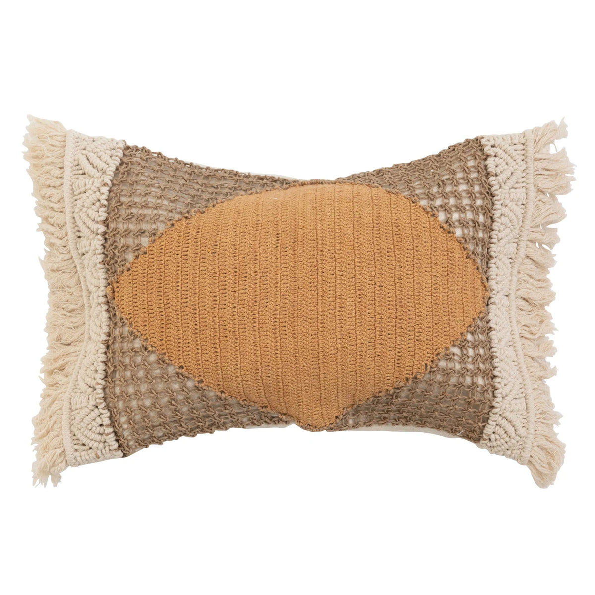 Cotton & Jute Lumbar Pillow Rustic Barn CT