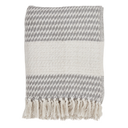 Grey & White Diamond Weave Throw