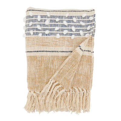 Woven Striped Tan Throw