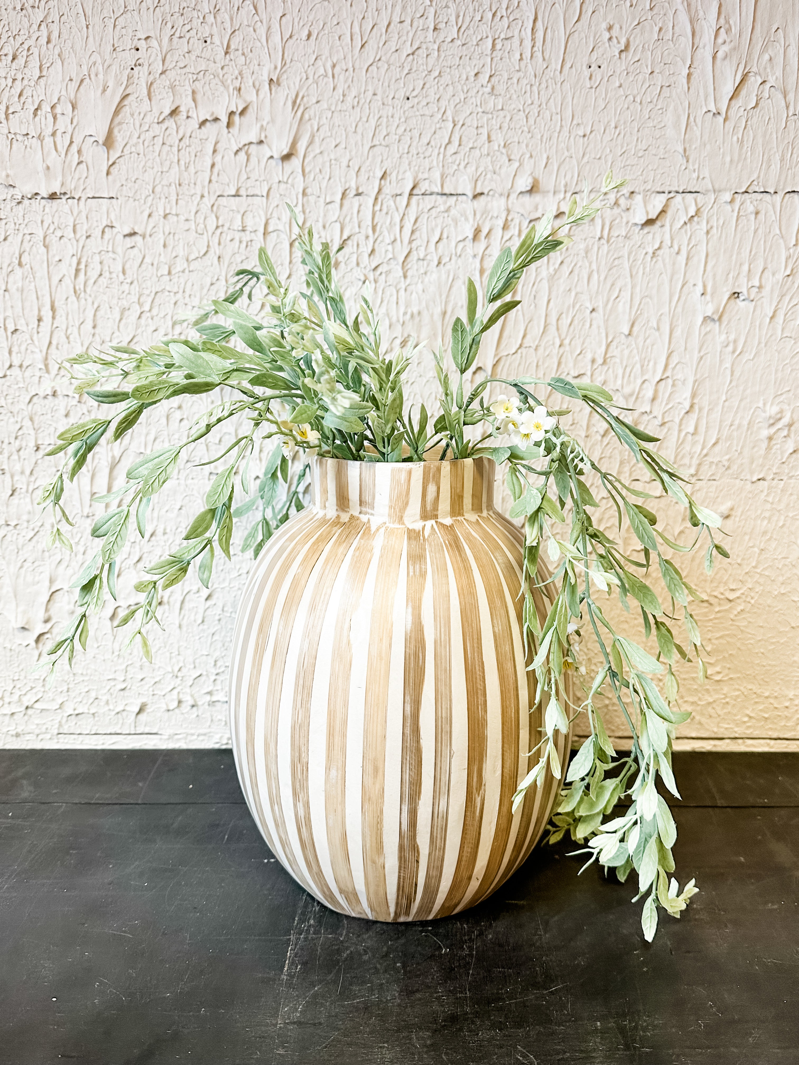 11" High Bamboo Striped Vase