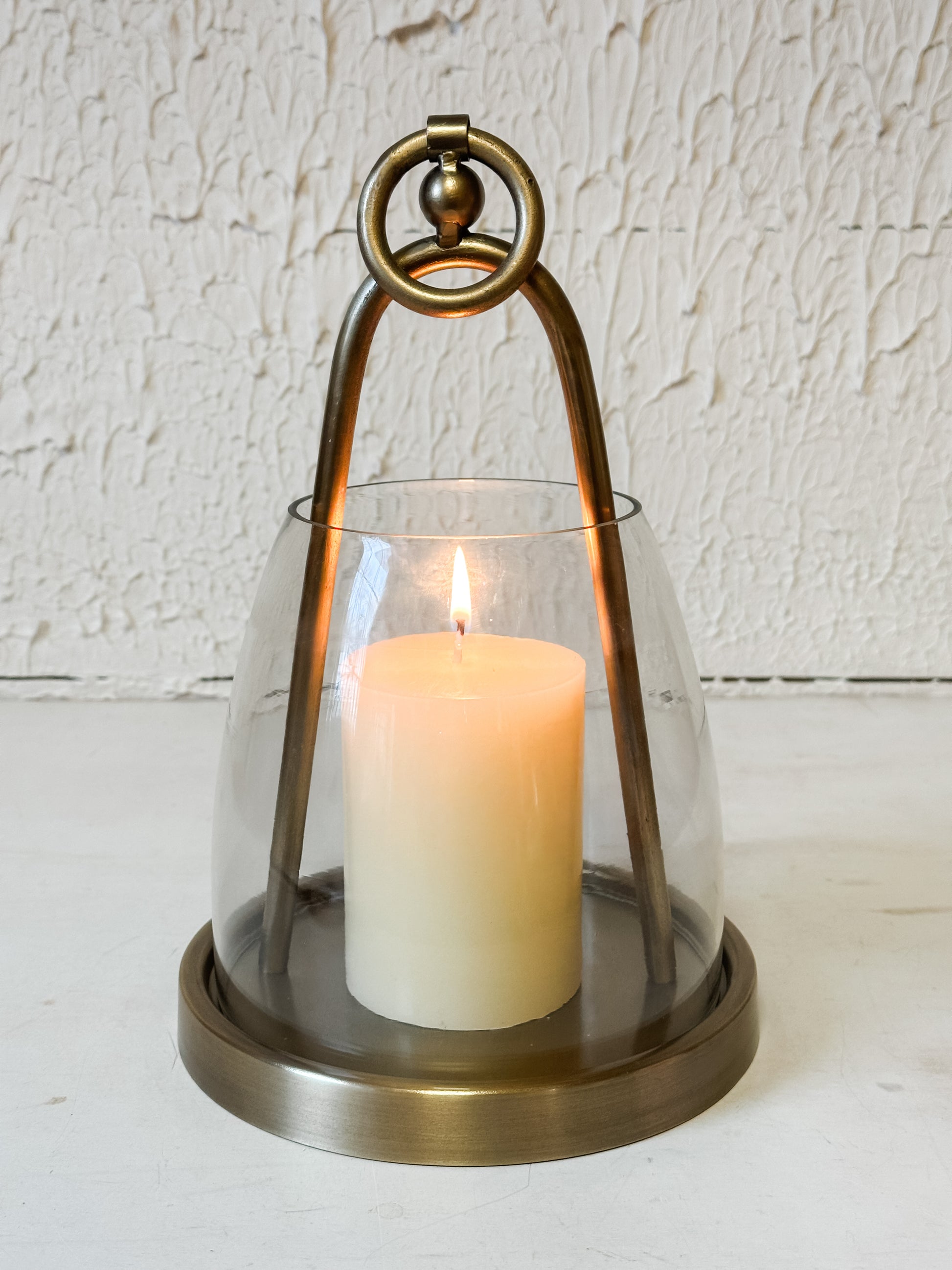 11" glass and iron lantern at The Rustic Barn in Killingworth, CT