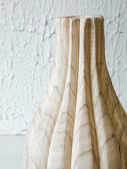 11 inch hand carved paulownia wood vase at the rustic barn in Killingworth ct