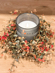 red and green fall red and green bog pimpernel candle ring at the rustic barn in killingworth ct