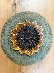 15 inch round woven placemat with fringe for fall at the Rustic Barn in Killingworth CT