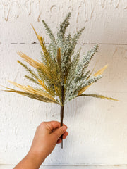 16 inch cream faux heather bush for fall at The Rustic Barn in Killingworth CT