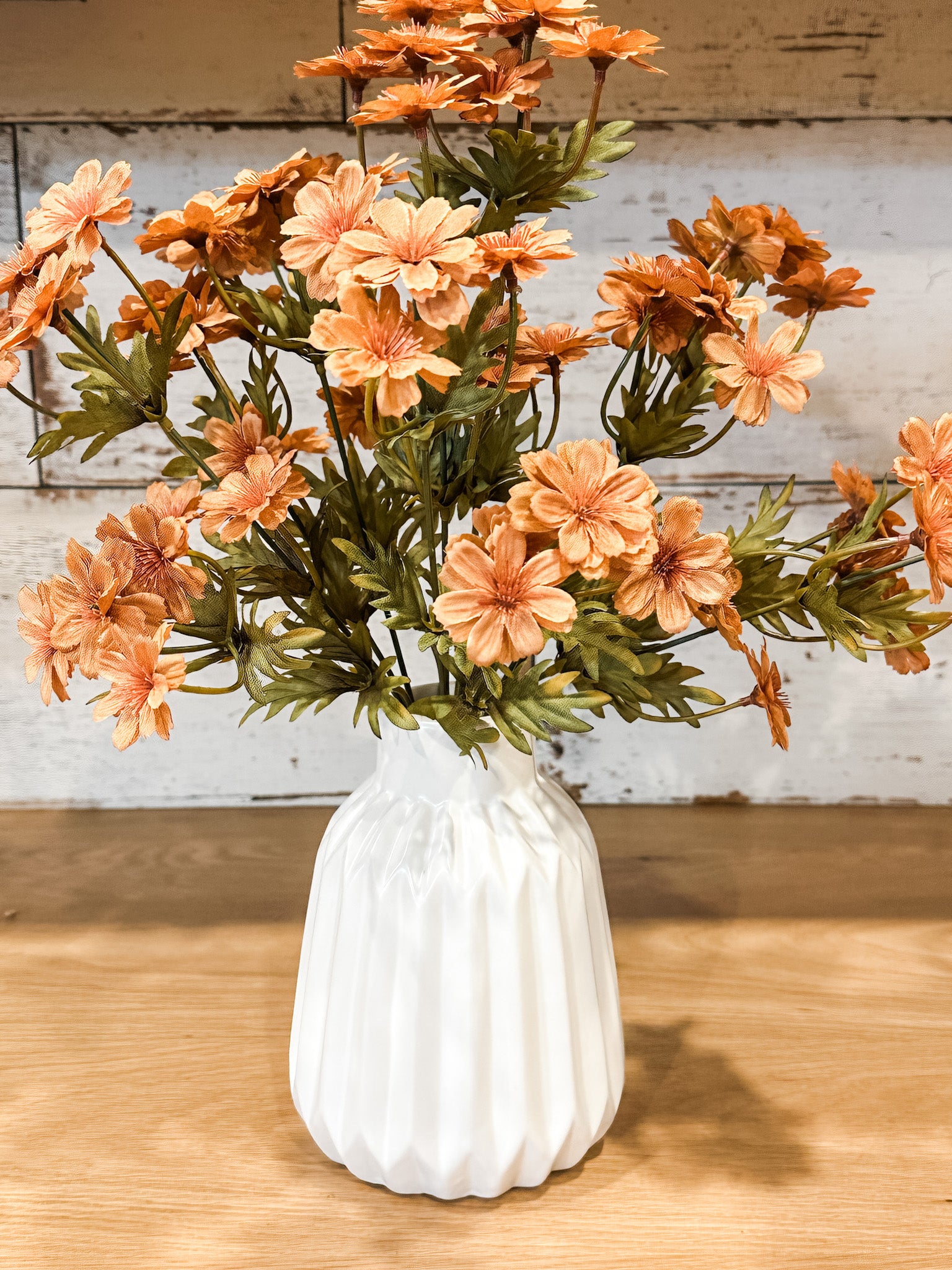 fall silk orange cosmos stem at the rustic barn in killingworth ct