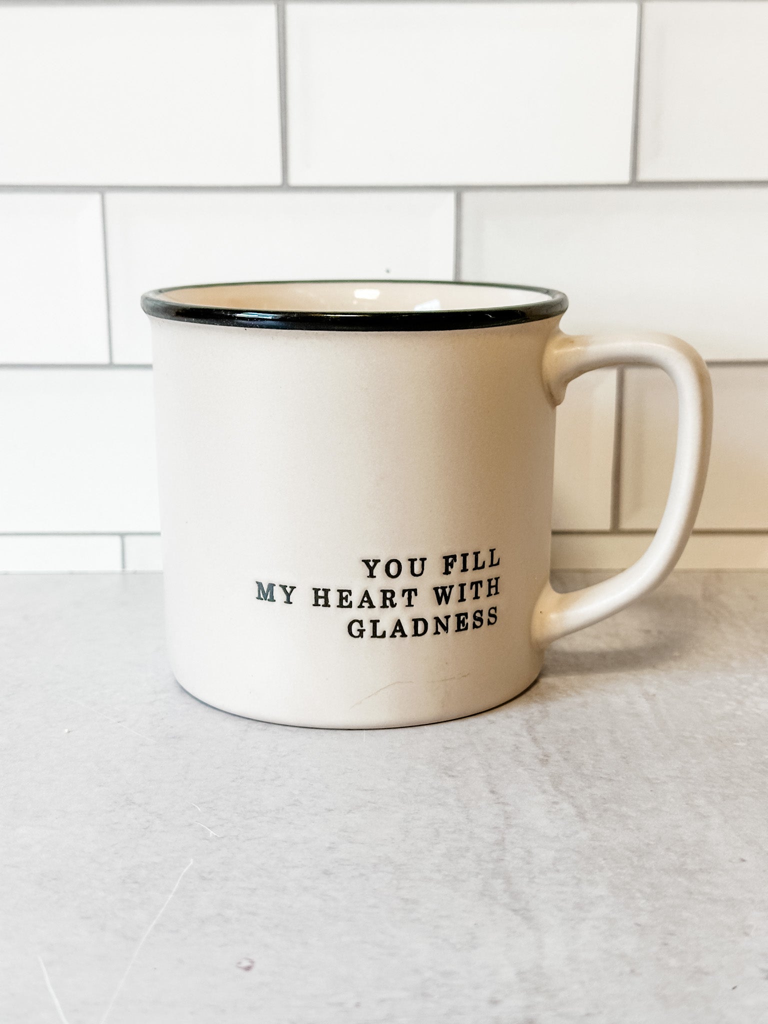 16 ounce stoneware cream mug with heartfelt saying at the rustic barn in killingworth ct