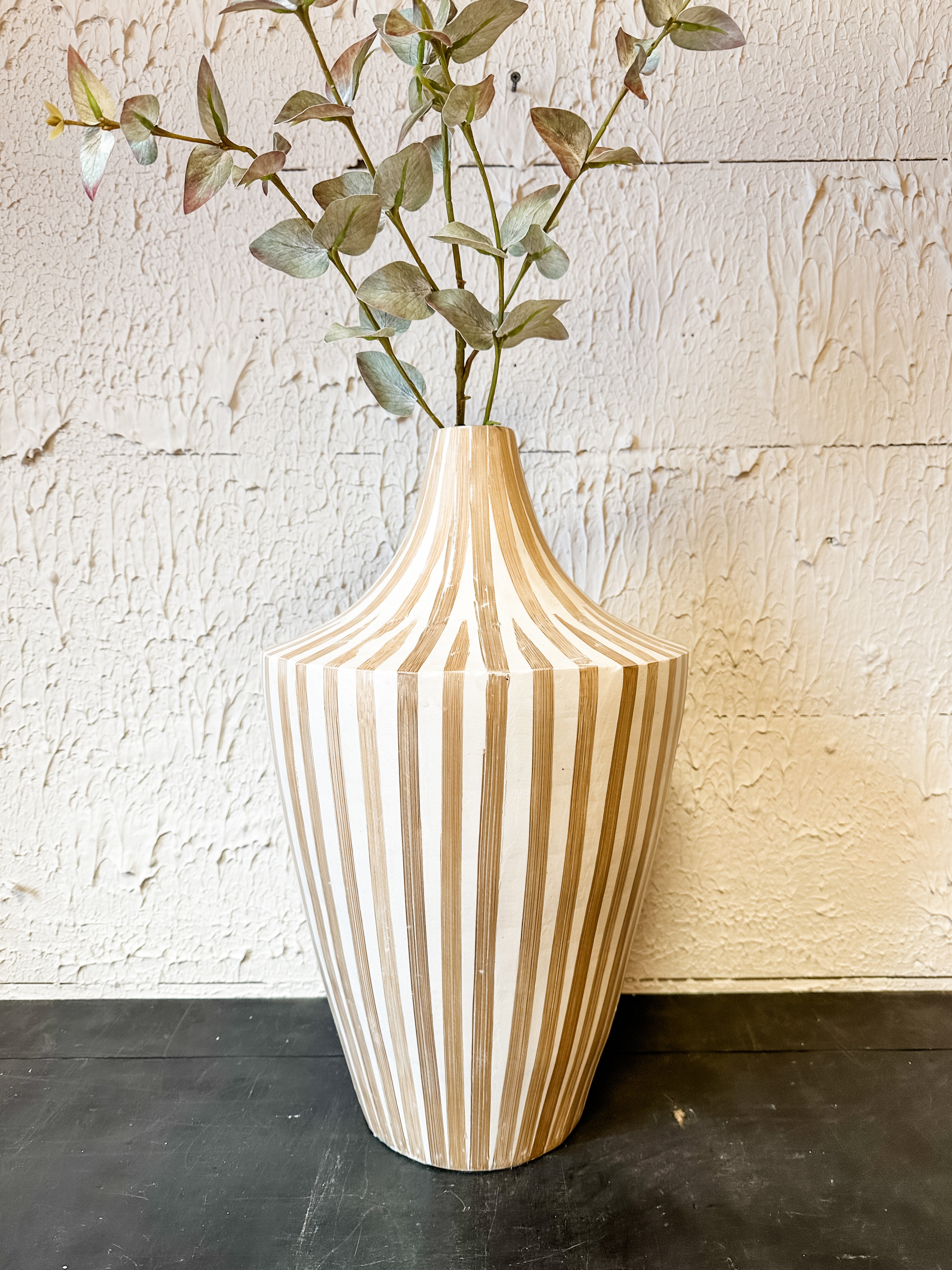 18" High Bamboo Striped Vase