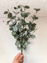 18 inch crisp air eucalyptus bush with frost effect at The Rustic Barn in Killingworth CT