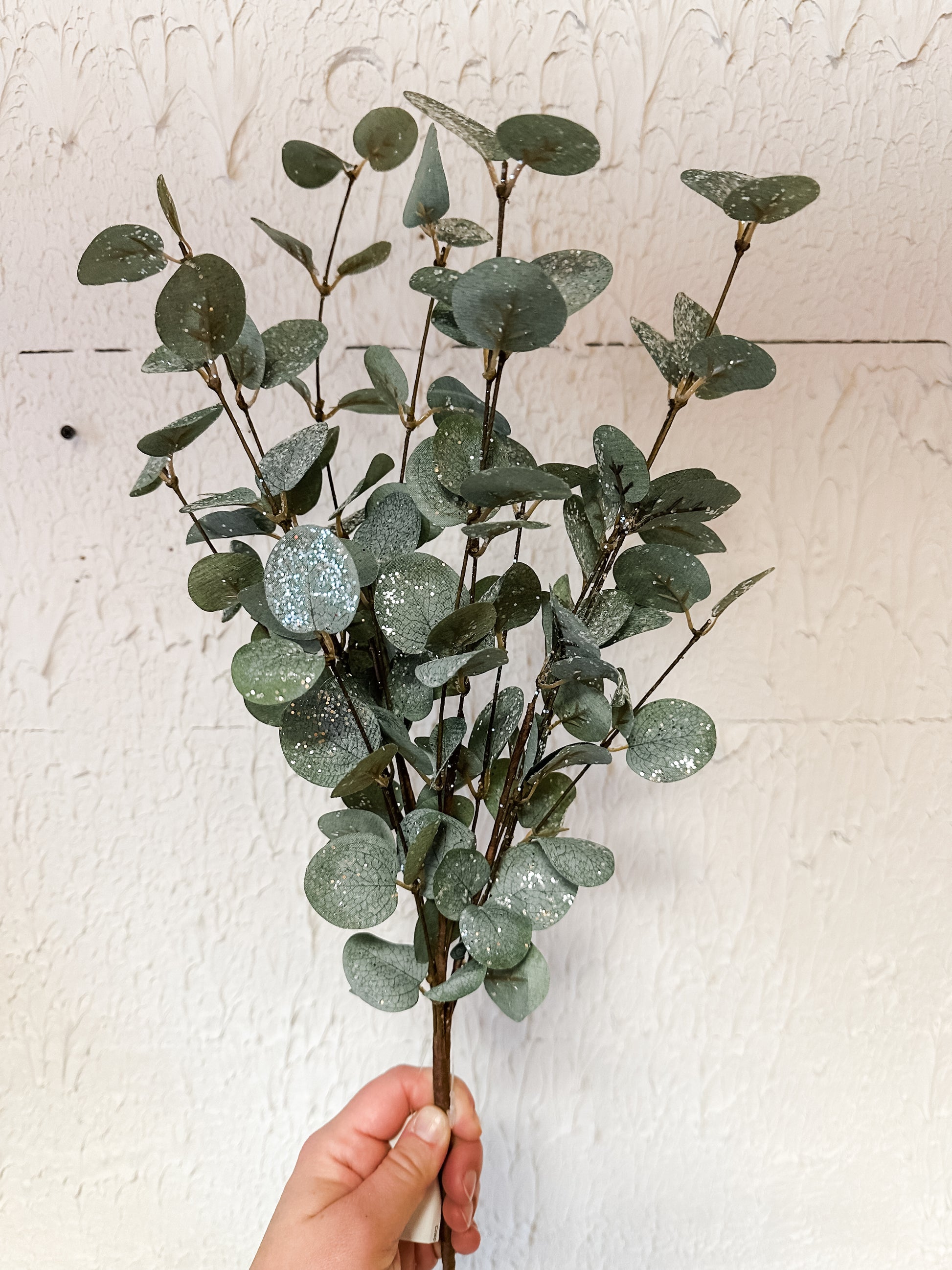 18 inch crisp air eucalyptus bush with frost effect at The Rustic Barn in Killingworth CT