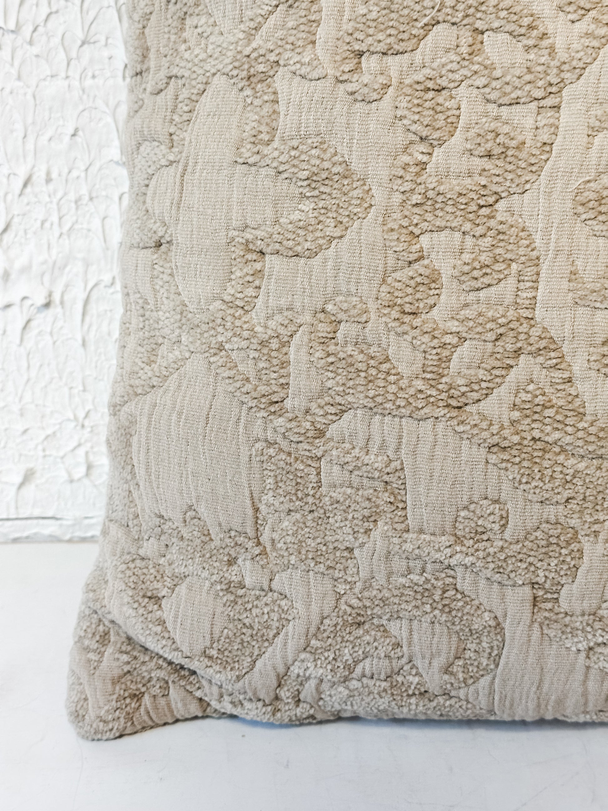 18 inch square cotton woven chenille pillow at The Rustic Barn in Killingworth CT