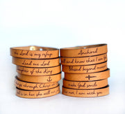 Religious Scripture Thin Leather Bracelet Collection Easter