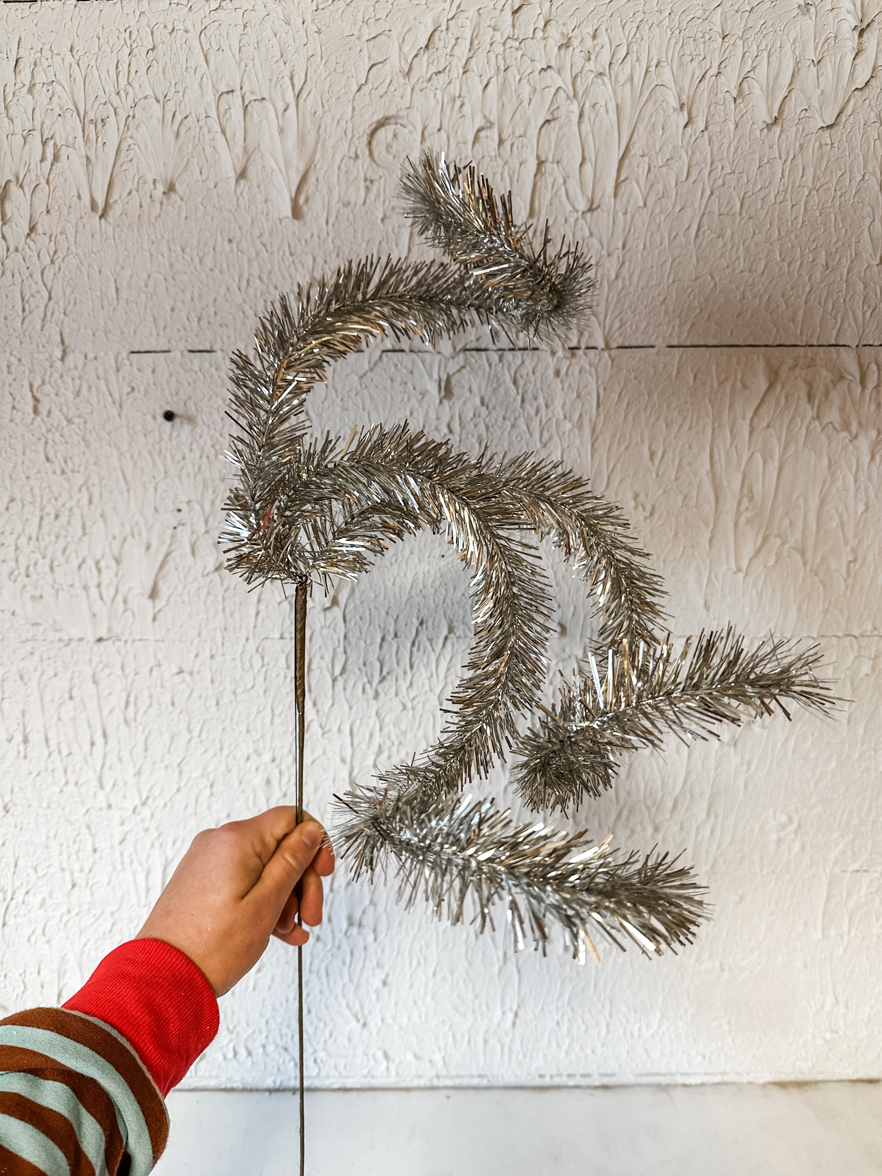 20" silver tinsel stem at The Rustic Barn in Killingworth CT