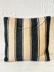 20 inch square cotton blend chenille pillow with stripes at The Rustic Barn in Killingworth CT