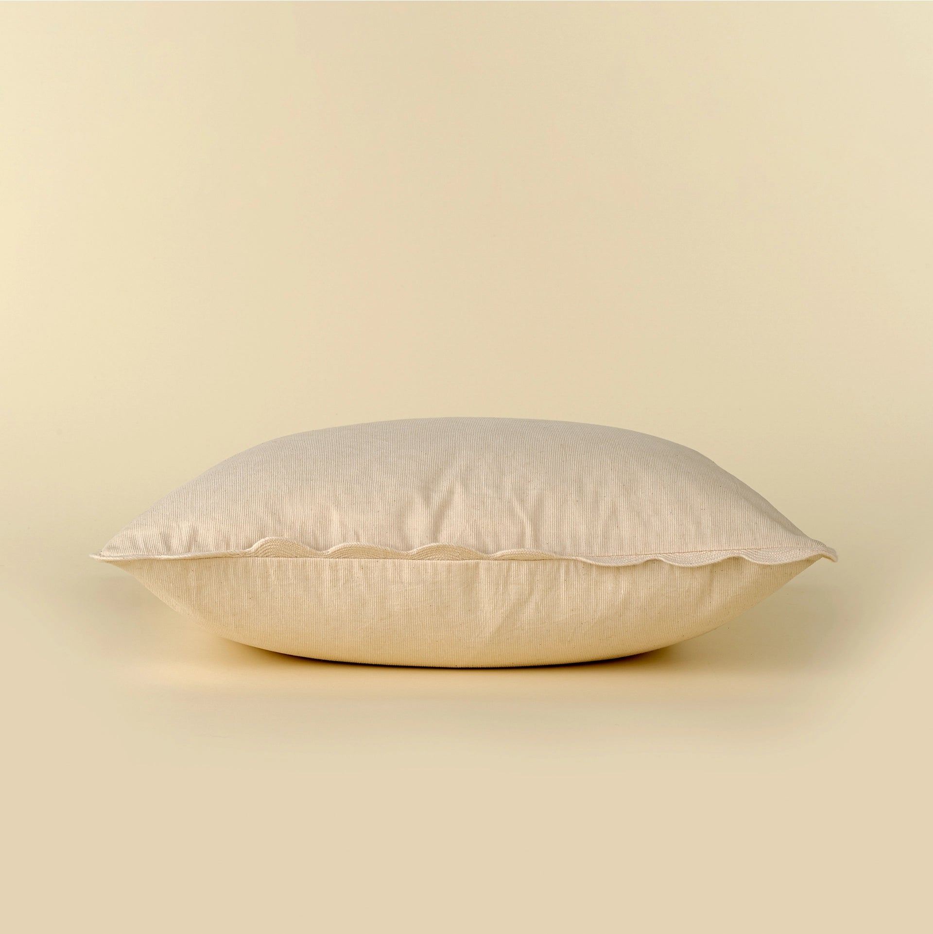 20 inch square ivory corduroy scallop pillow at the rustic barn in killingworth ct