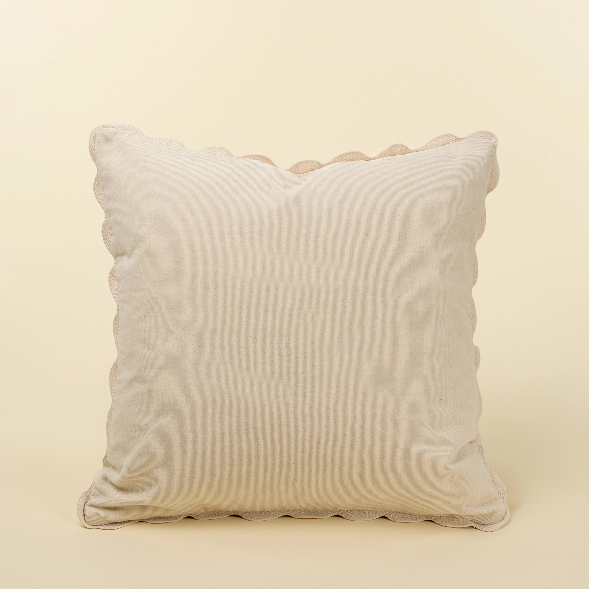 20 inch square ivory corduroy scallop pillow at the rustic barn in killingworth ct