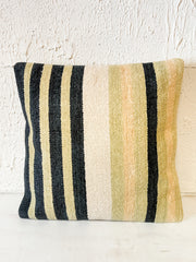 20 inch square woven cotton blend chenille pillow with stripes at The Rustic Barn in Killingworth CT
