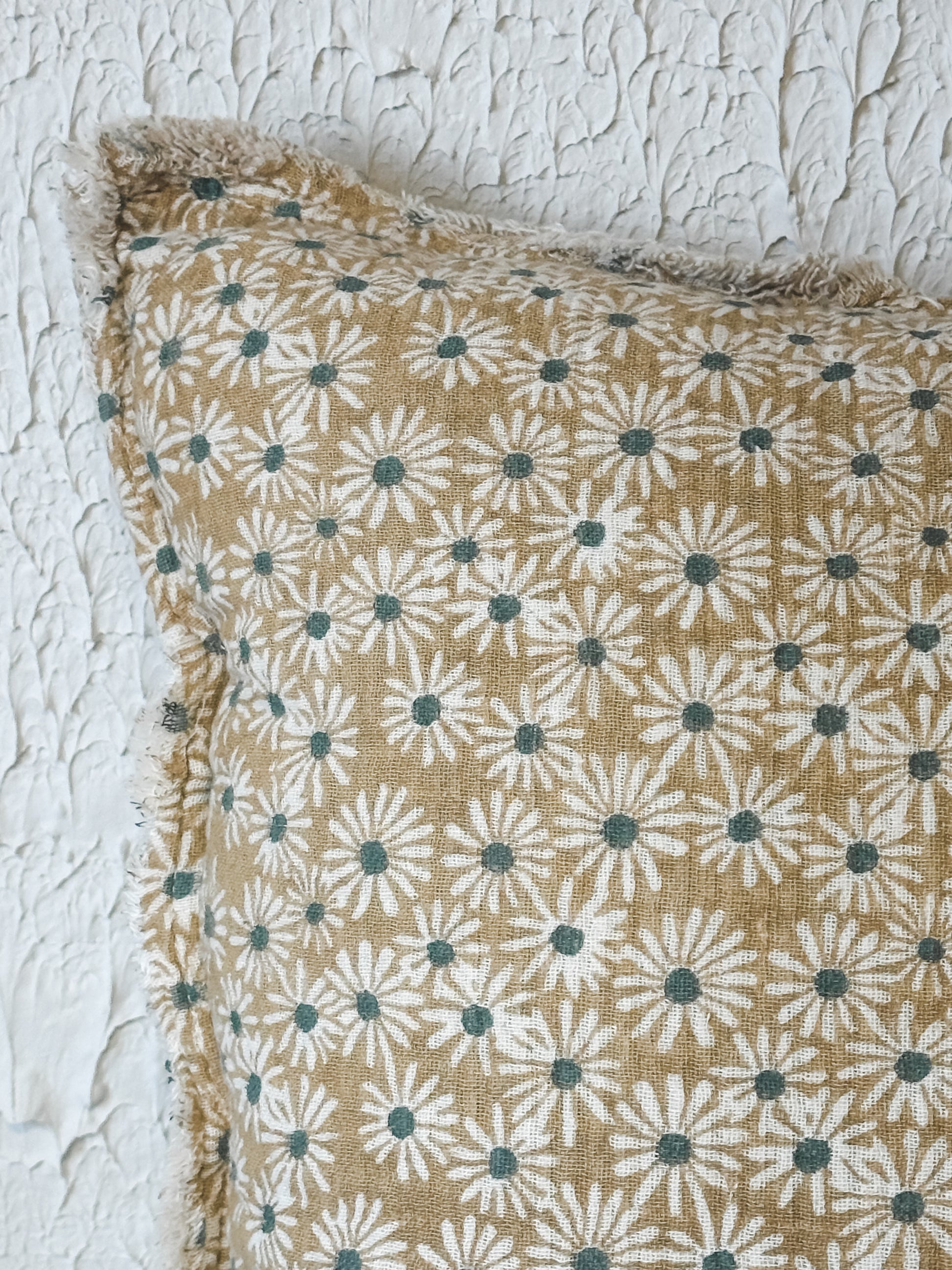 20" Yellow Daisy Textured Throw Pillow at the Rustic Barn in Killingworth, CT