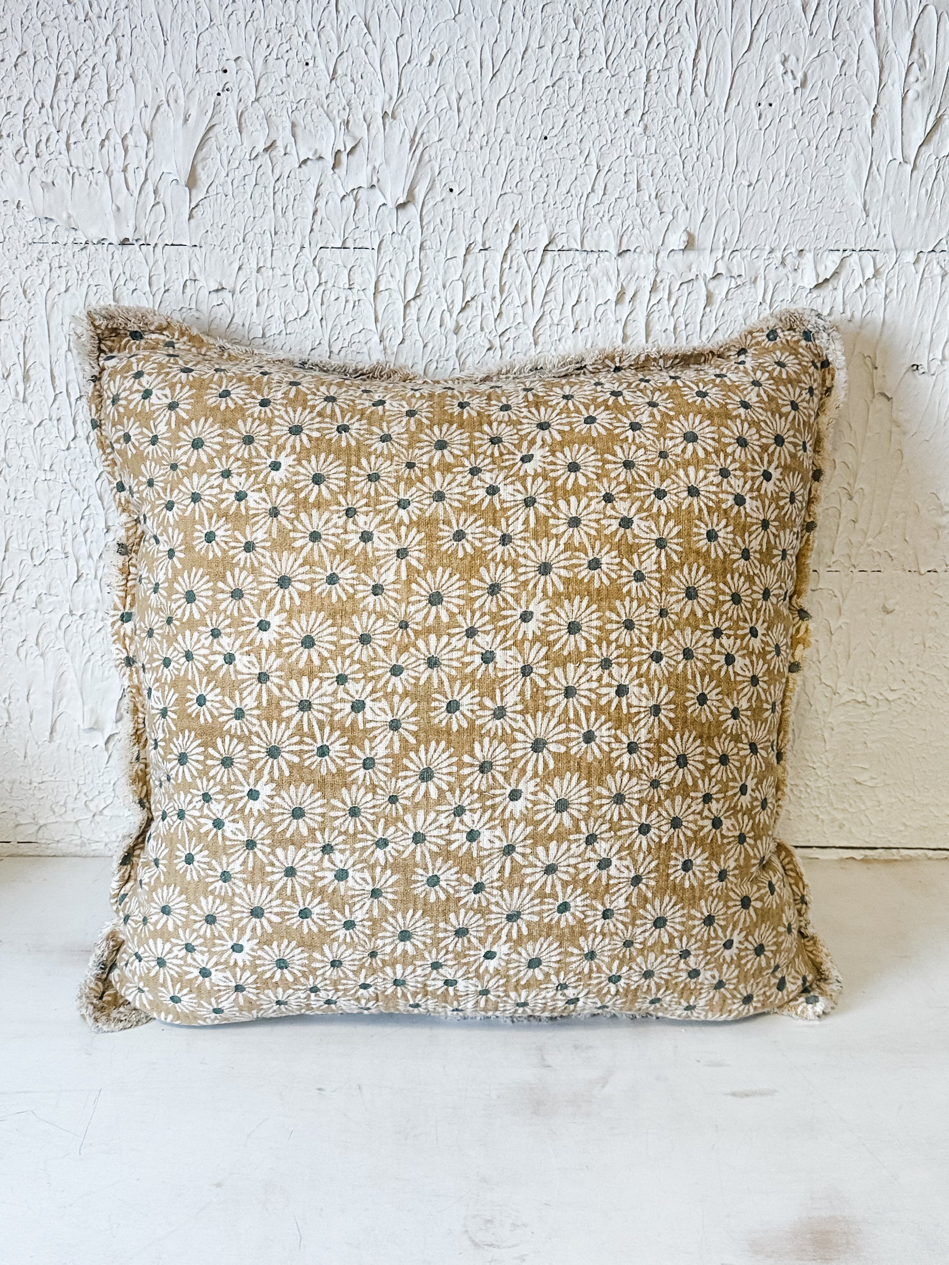 20" Yellow Daisy Textured Throw Pillow at the Rustic Barn in Killingworth, CT