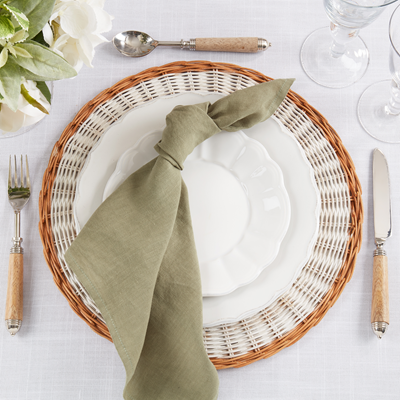 20" Square Linen Table Napkin, Olive