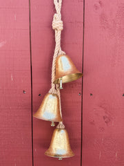 21 inch bell ornament antique gold finish at The Rustic Barn in Killingworth CT