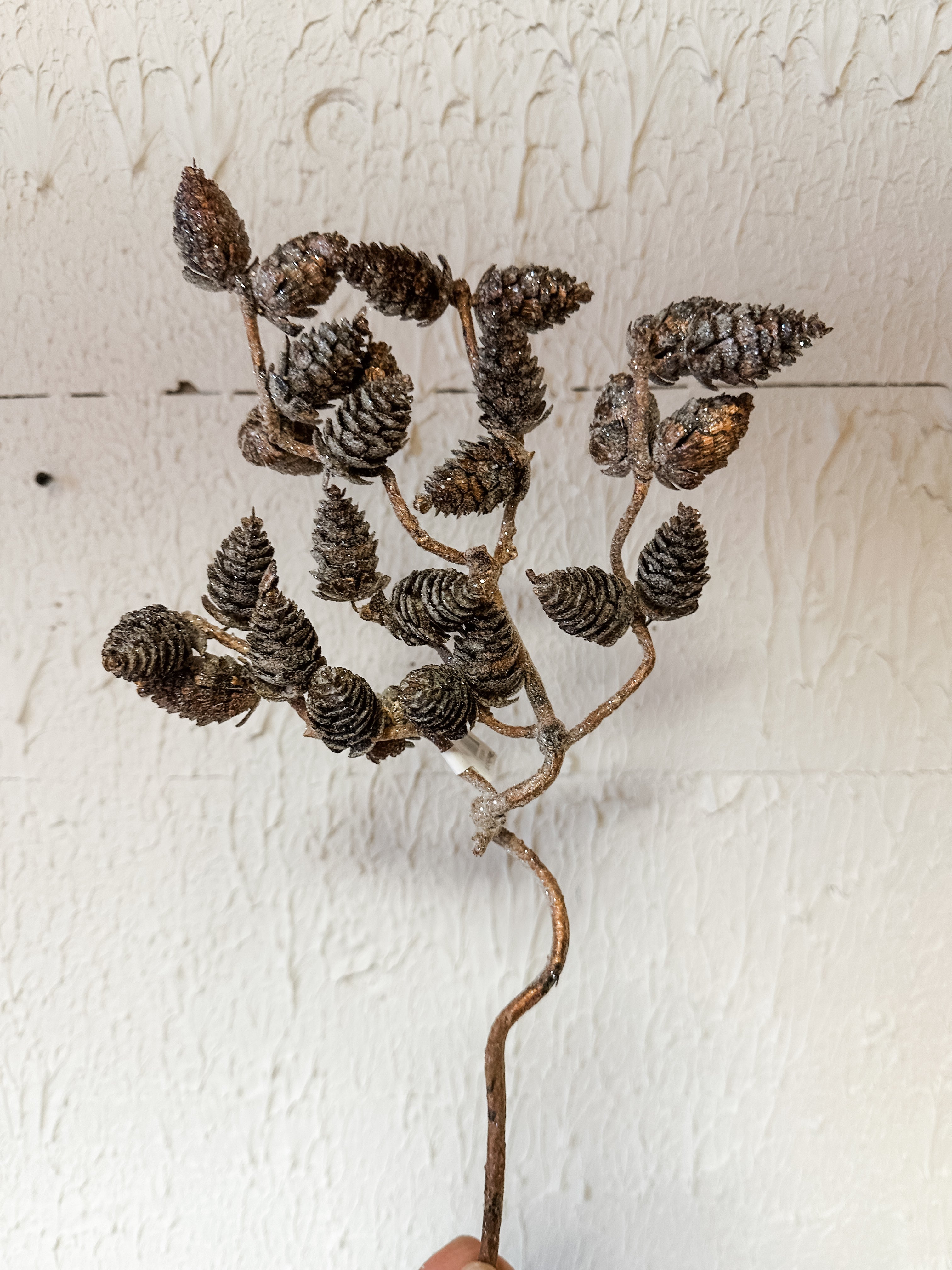 22 inch glittered pinecone spray at The Rustic Barn in Killingworth CT