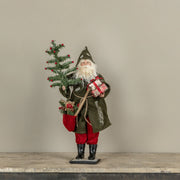 22 inch high santa holding gifts and feather tree at the rustic barn in killingworth ct