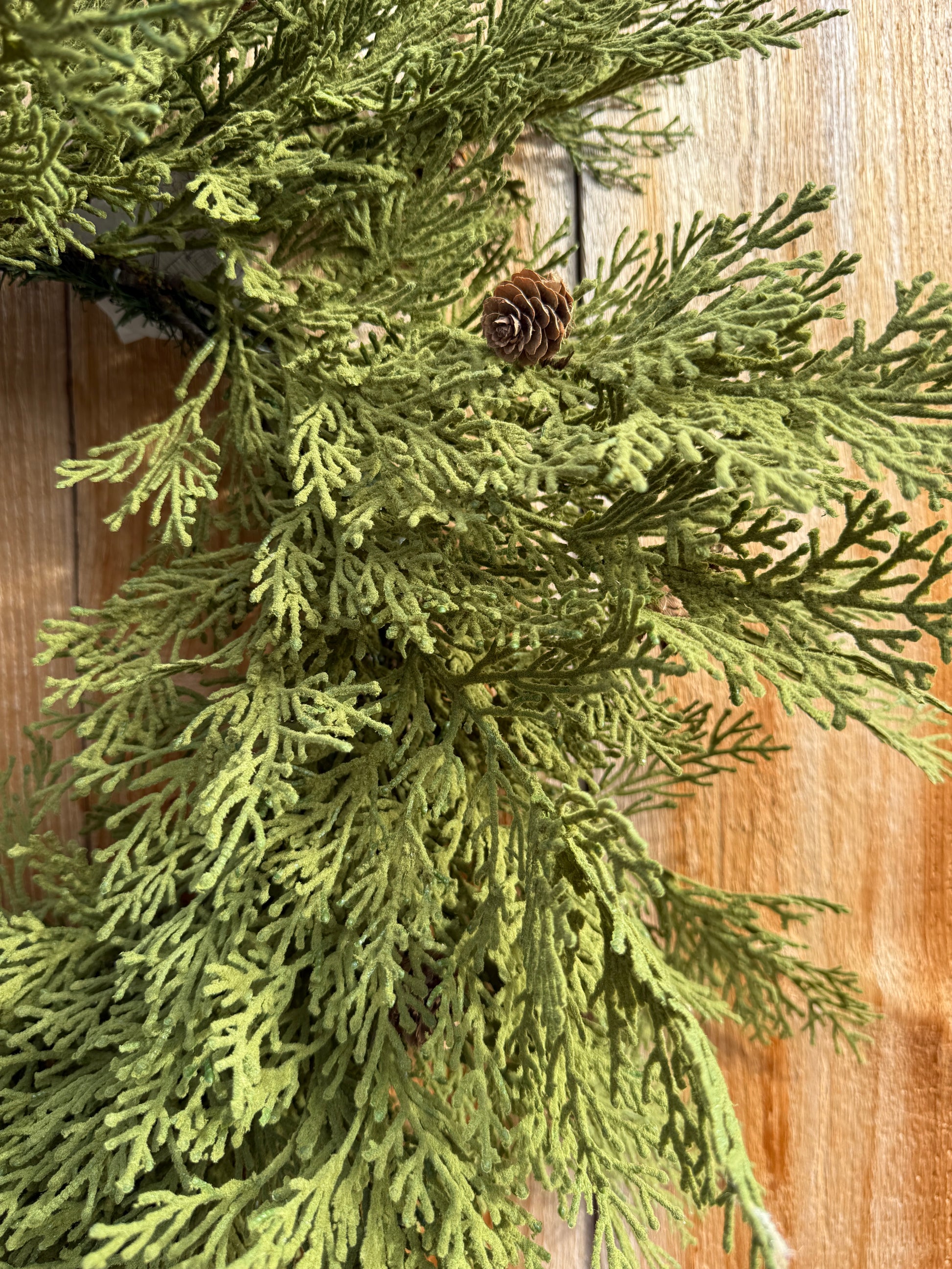24 inch north rim hemlock wreath at The Rustic Barn in Killingworth CT