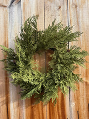 24 inch north rim hemlock wreath at The Rustic Barn in Killingworth CT