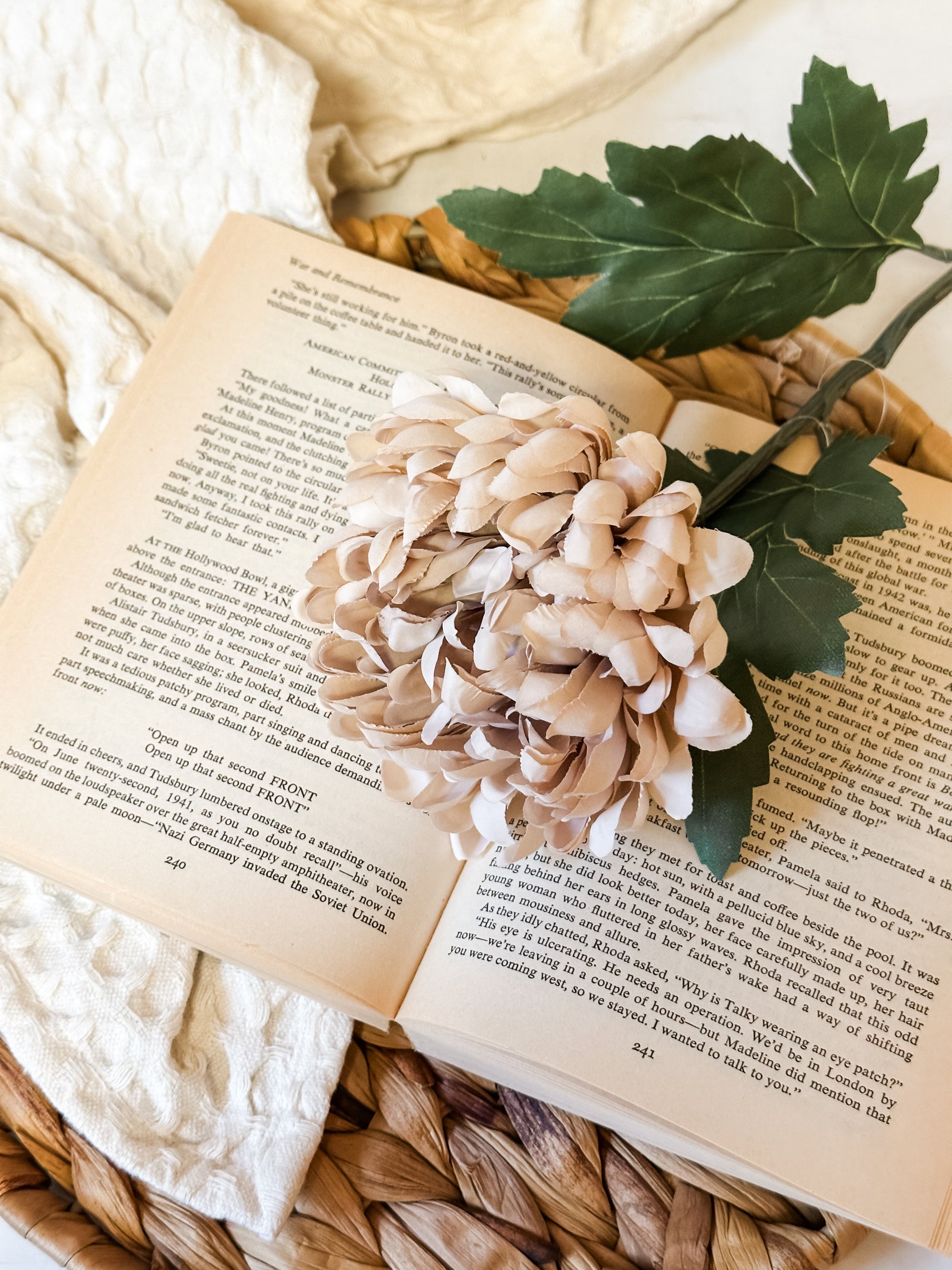 24.5 inch faux autumn cream mum spray at The Rustic Barn in Killingworth CT