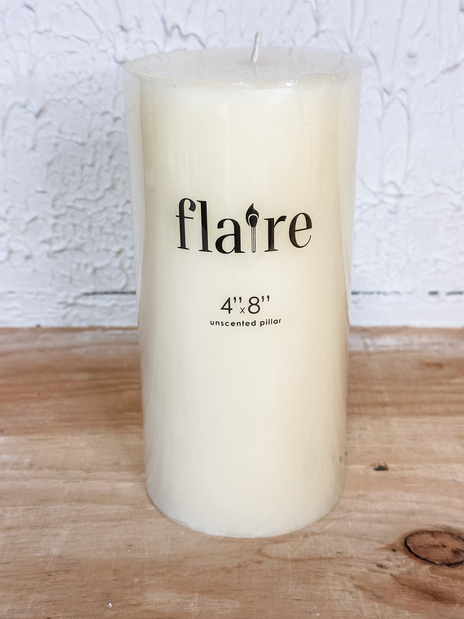 Unscented Candle Pillar, 4" x 8"