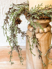 3 inch round weeping cedar candle ring at the rustic barn in killingworth ct