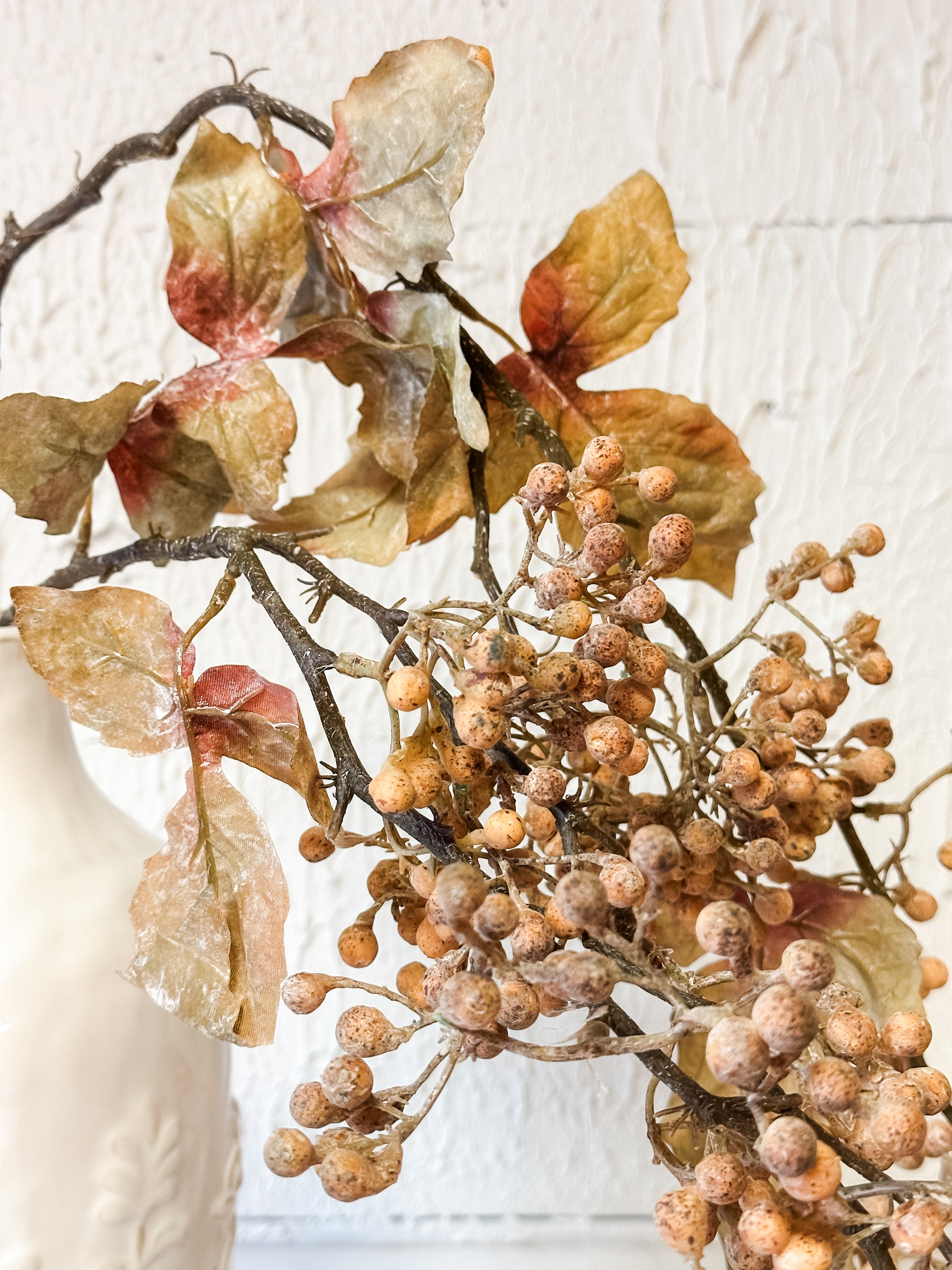 31 inch faux berry and leaf hanging fall spray at the Rustic Barn in Killingworth CT