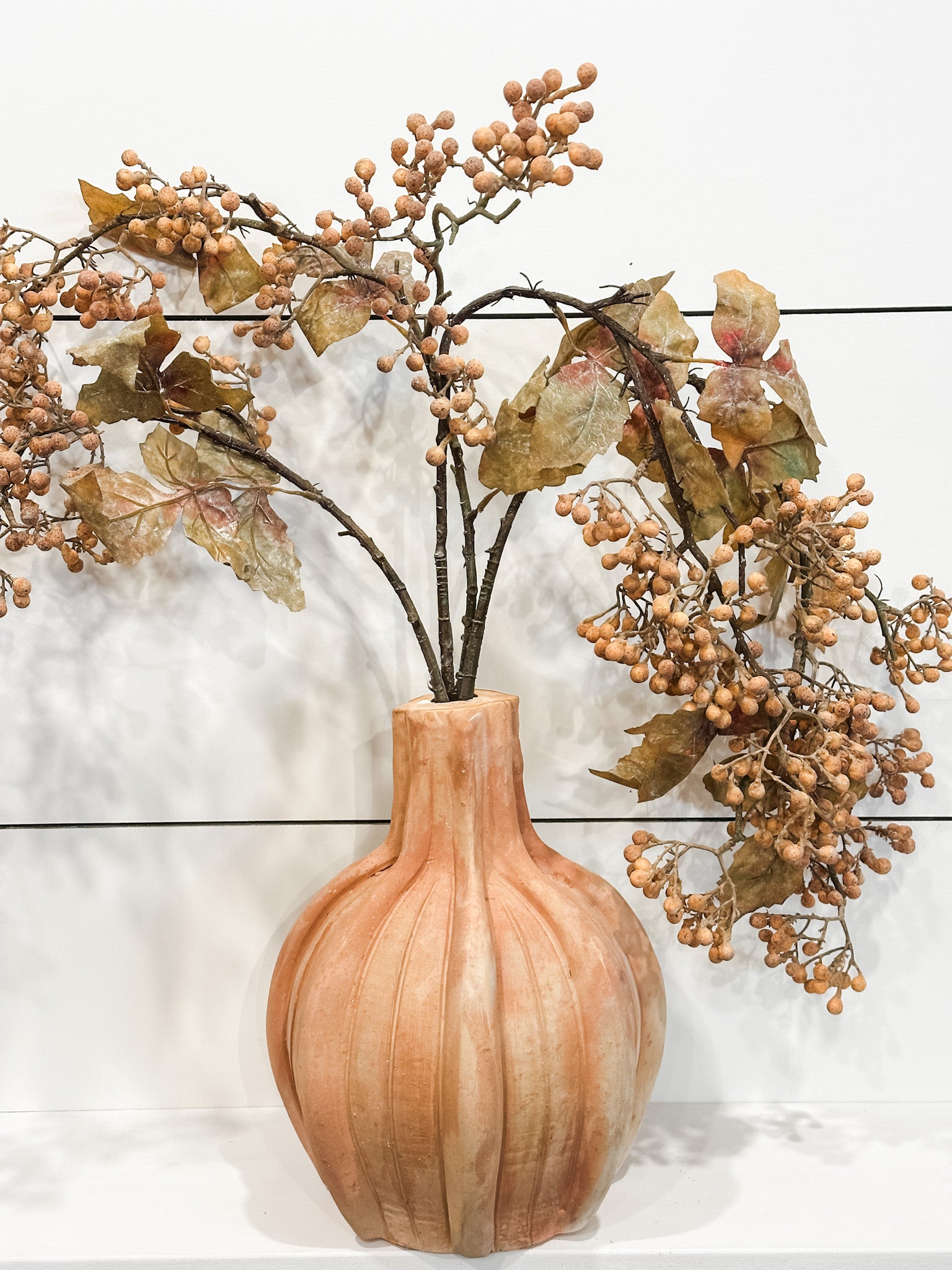 31 inch faux berry and leaf hanging fall spray at the Rustic Barn in Killingworth CT
