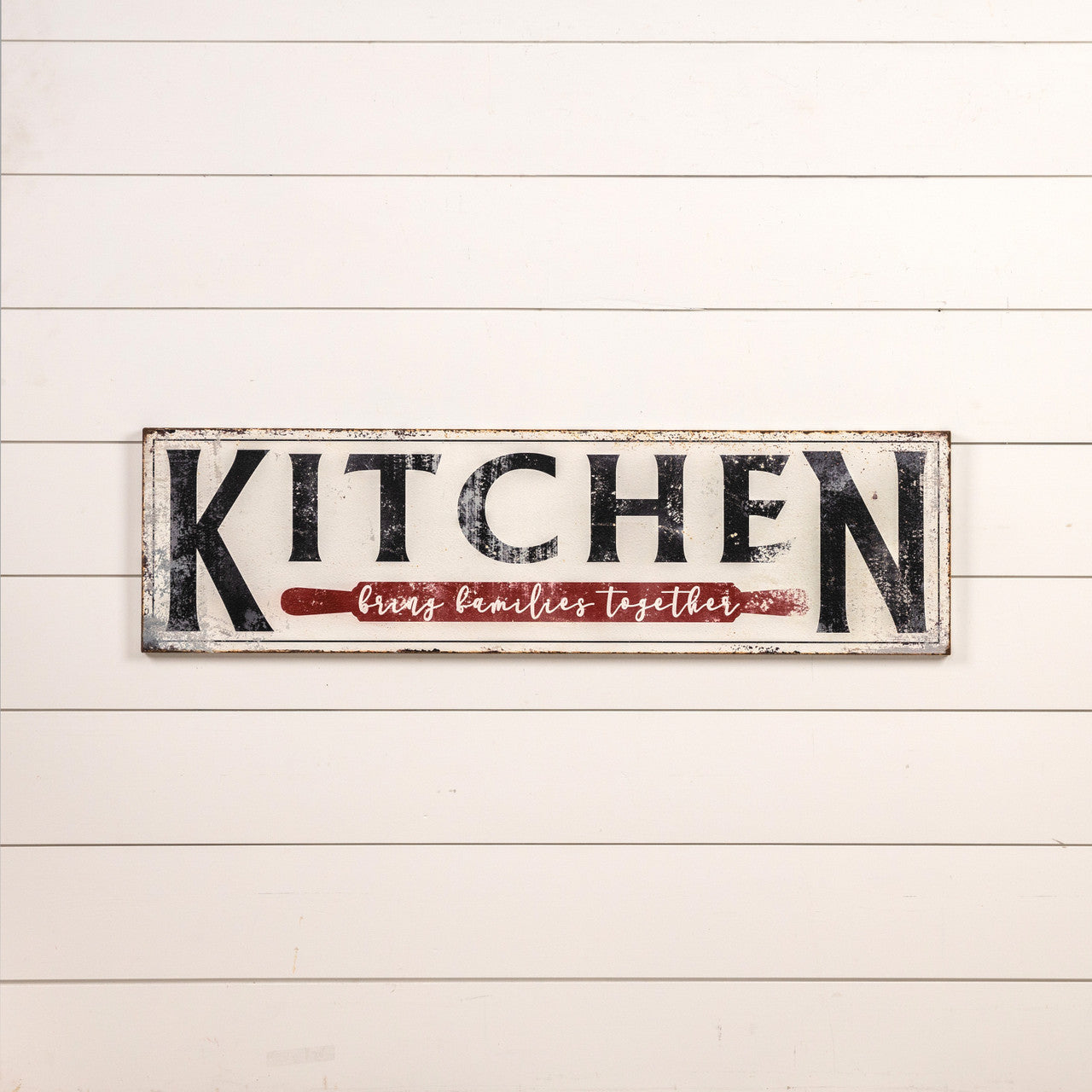 Kitchen Brings Family Together Metal Sign