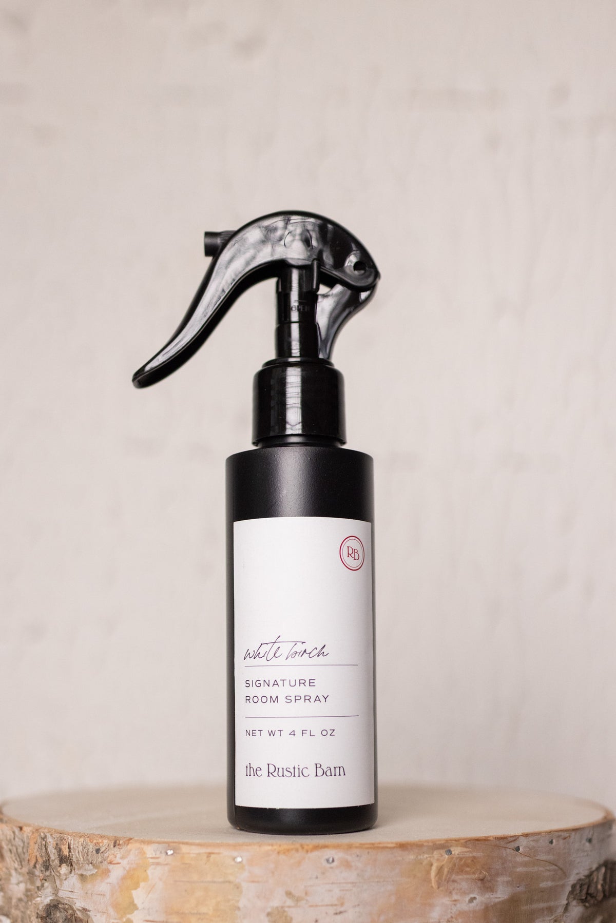 white birch hand poured room spray winter christmas scented hand poured spray for sale at the rustic barn in killingworth, CT
