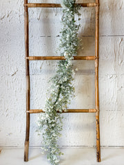 5’ Miramar Rosette & Flocked Greenery Spring Garland at the Rustic Barn in Killingworth, CT