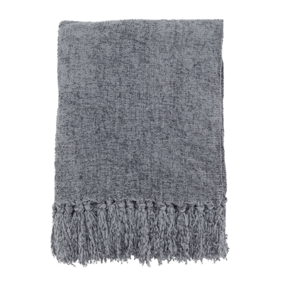 Grey Chenille Throw