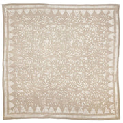 Artisan Tan Leafy Vines Hand Block Printed Cotton Bandana