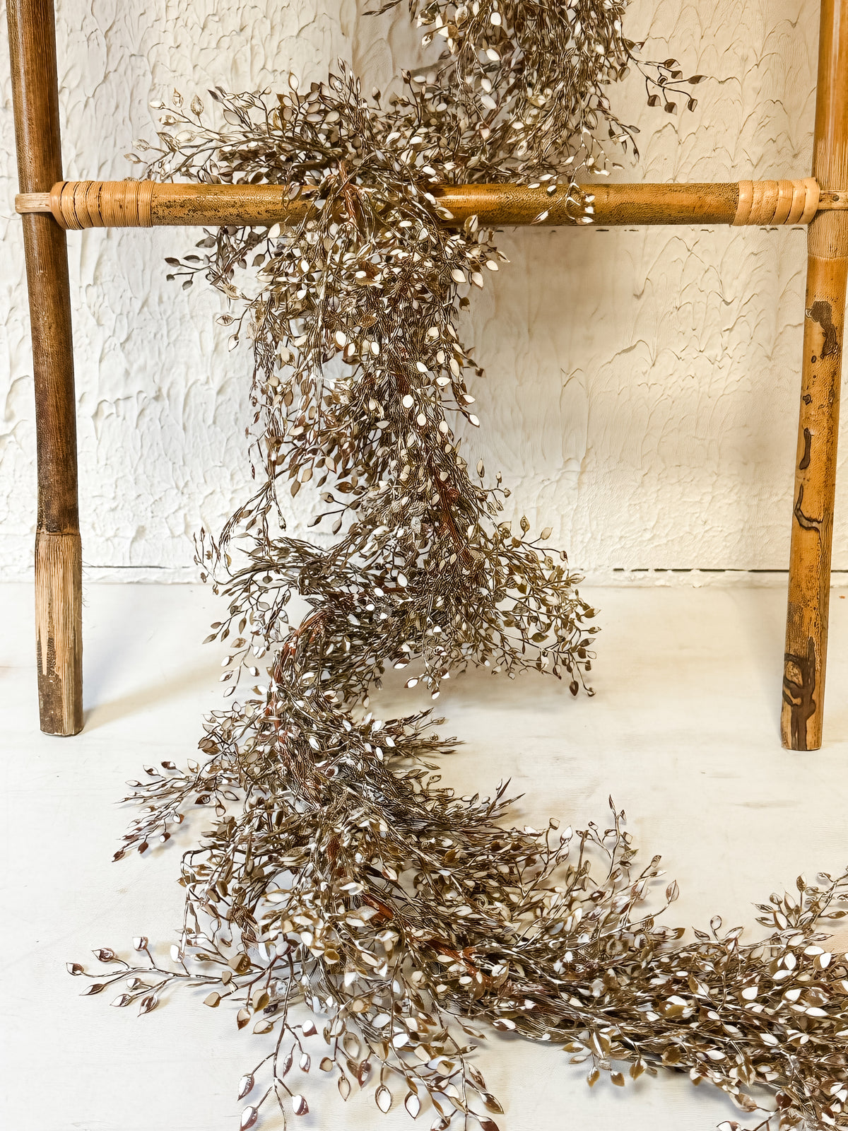 6 foot long brown and white little Luna faux garland at The Rustic Barn in Killingworh CT