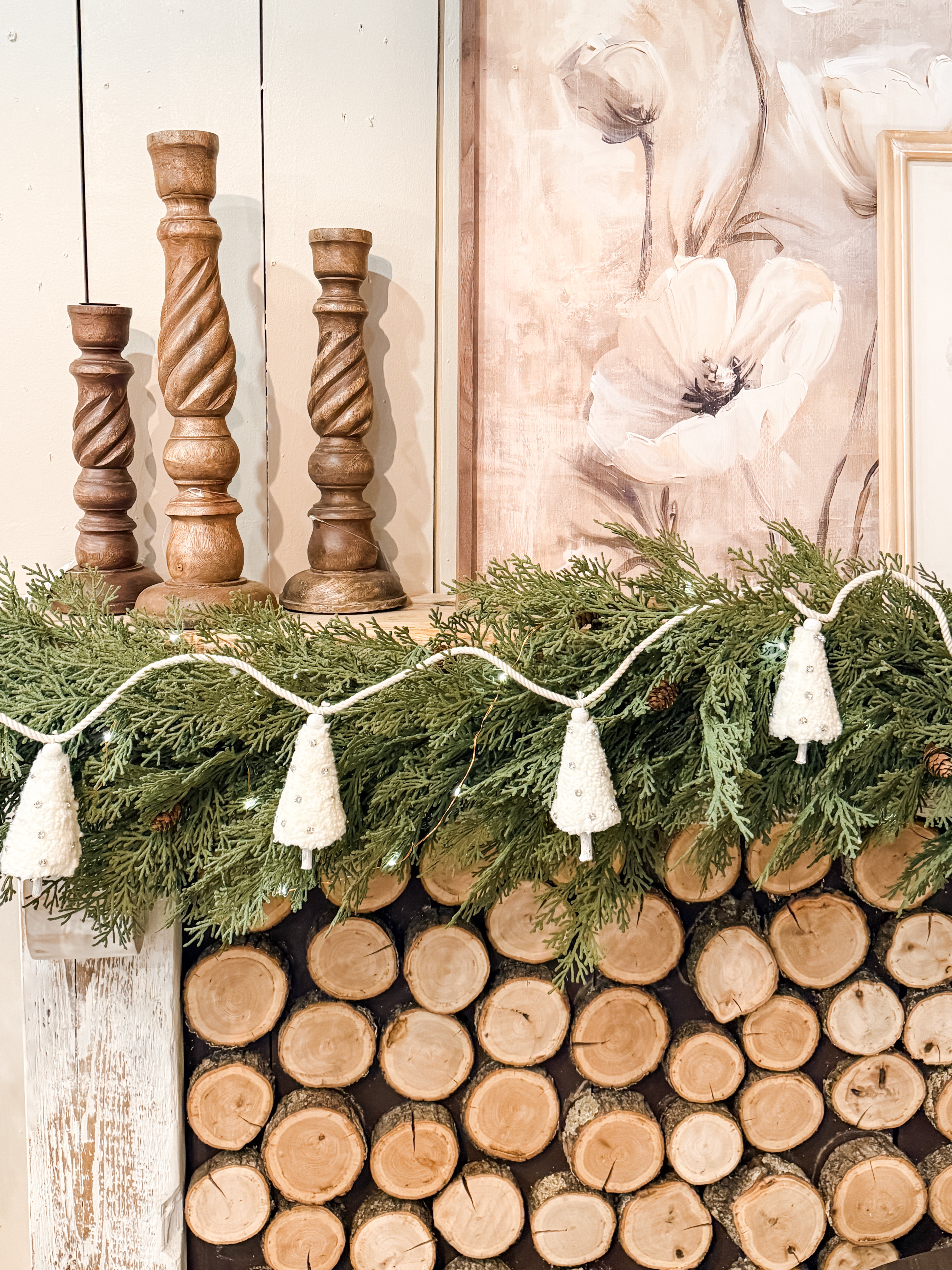 6 foot jeweled fleece tree garland at The Rustic Barn in Killingworth CT
