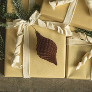 6 inch dark brown flocked finial ornament at the rustic barn in killingworth ct