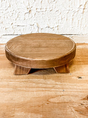 6 inch round mini wood riser at the rustic barn in killingworth ct