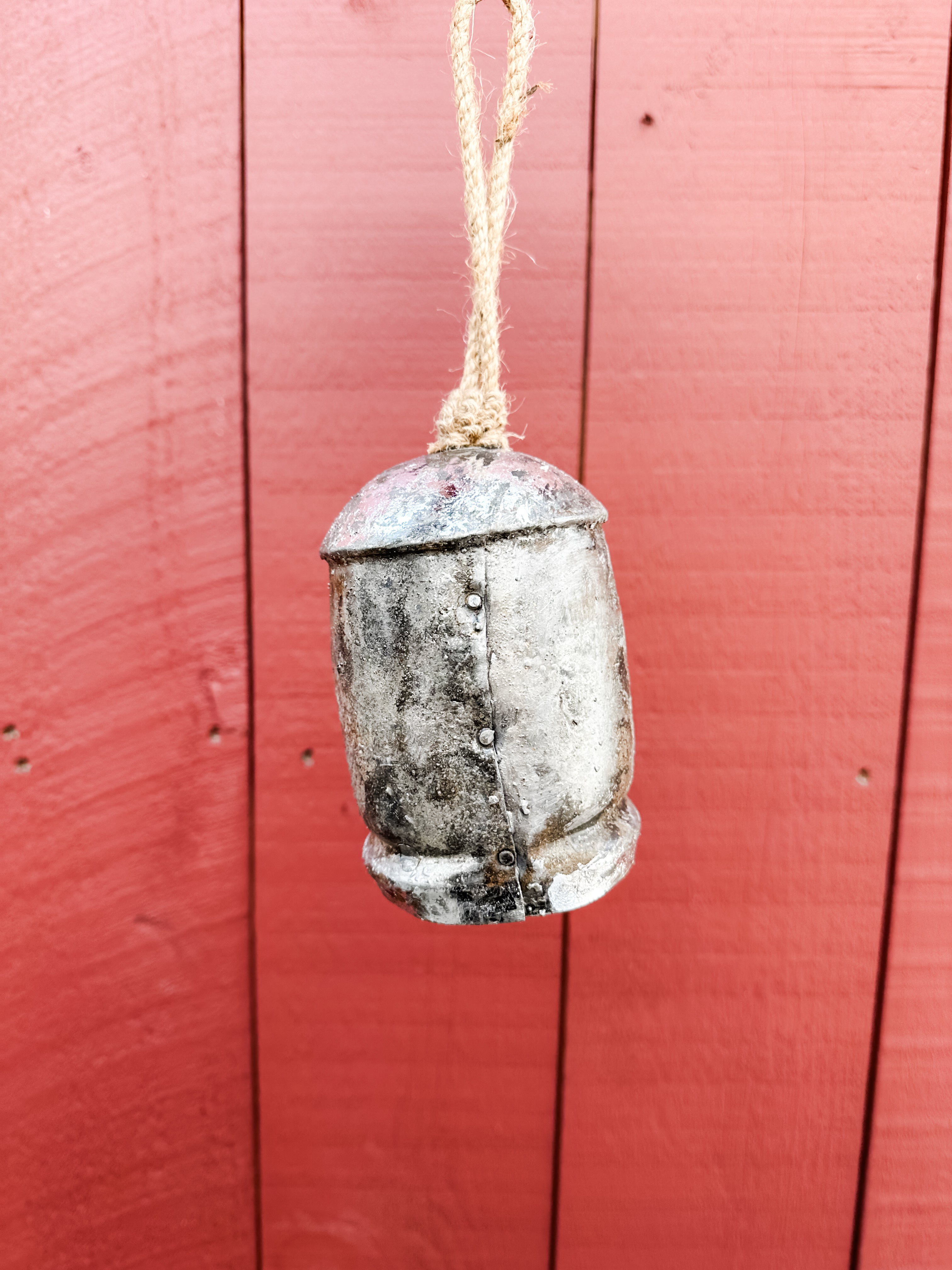 6" silver antique bell ornament at The Rustic Barn in Killingworth CT