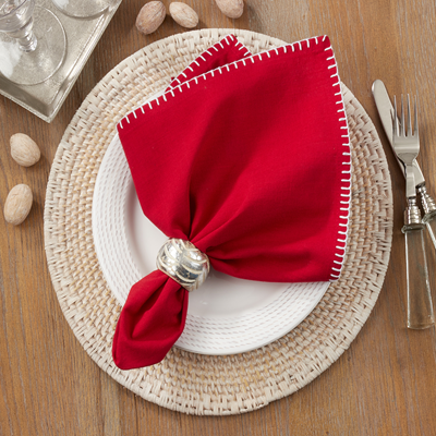 Whip Stitched Design Napkin