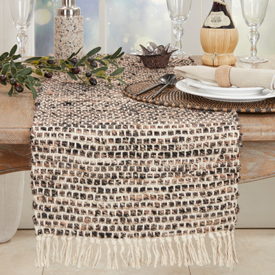 Multi-Colored Striped Table Runner