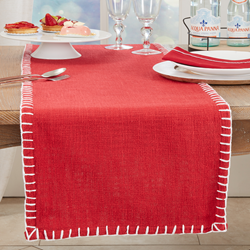 Red Chunky Whip Stitch Table Runner