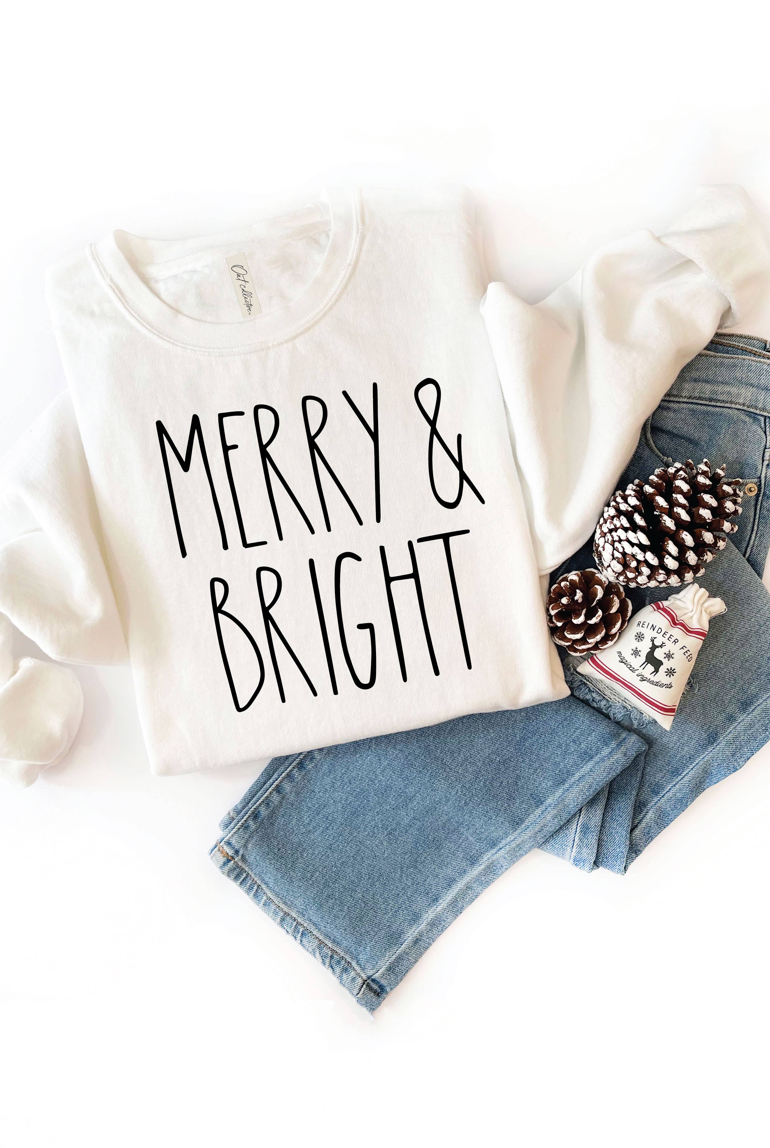 MERRY AND BRIGHT  Graphic Sweatshirt